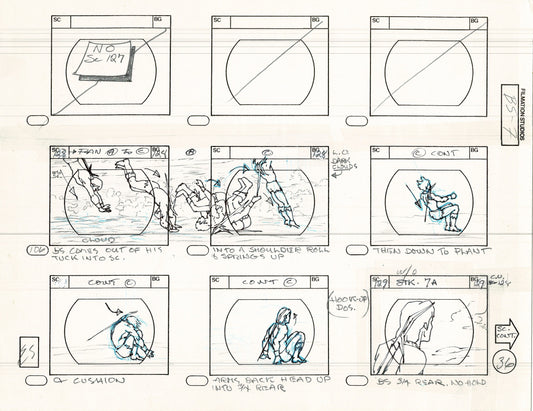 Blackstar 1981 Production Animation Storyboard Page Filmation A-025