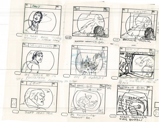 Blackstar 1981 Production Animation Storyboard Page Filmation A-026