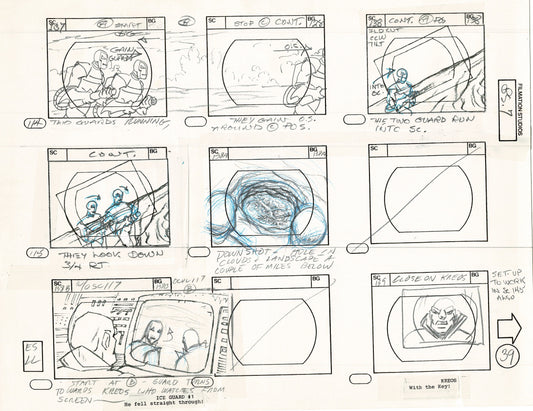 Blackstar 1981 Production Animation Storyboard Page Filmation A-028