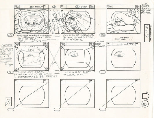 Blackstar 1981 Production Animation Storyboard Page Filmation A-029