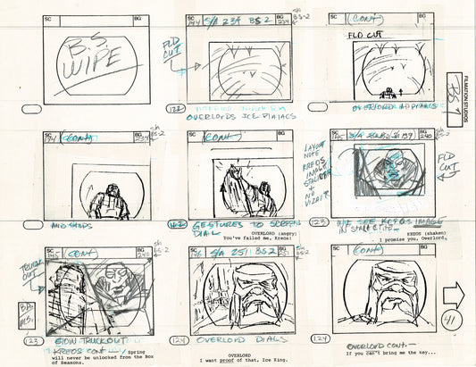 Blackstar 1981 Production Animation Storyboard Page Filmation A-030