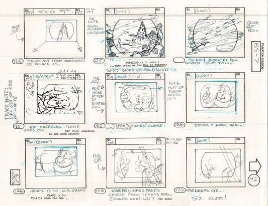 Blackstar 1981 Production Animation Storyboard Page Filmation A-031