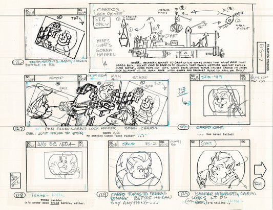 Blackstar 1981 Production Animation Storyboard Page Filmation A-032