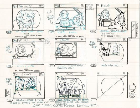 Blackstar 1981 Production Animation Storyboard Page Filmation A-033