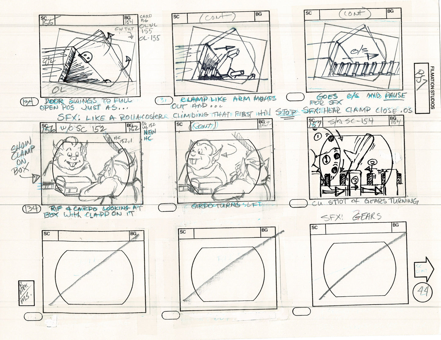 Blackstar 1981 Production Animation Storyboard Page Filmation A-034