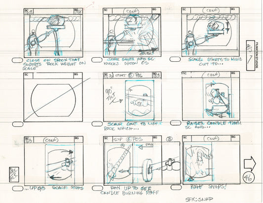 Blackstar 1981 Production Animation Storyboard Page Filmation A-036