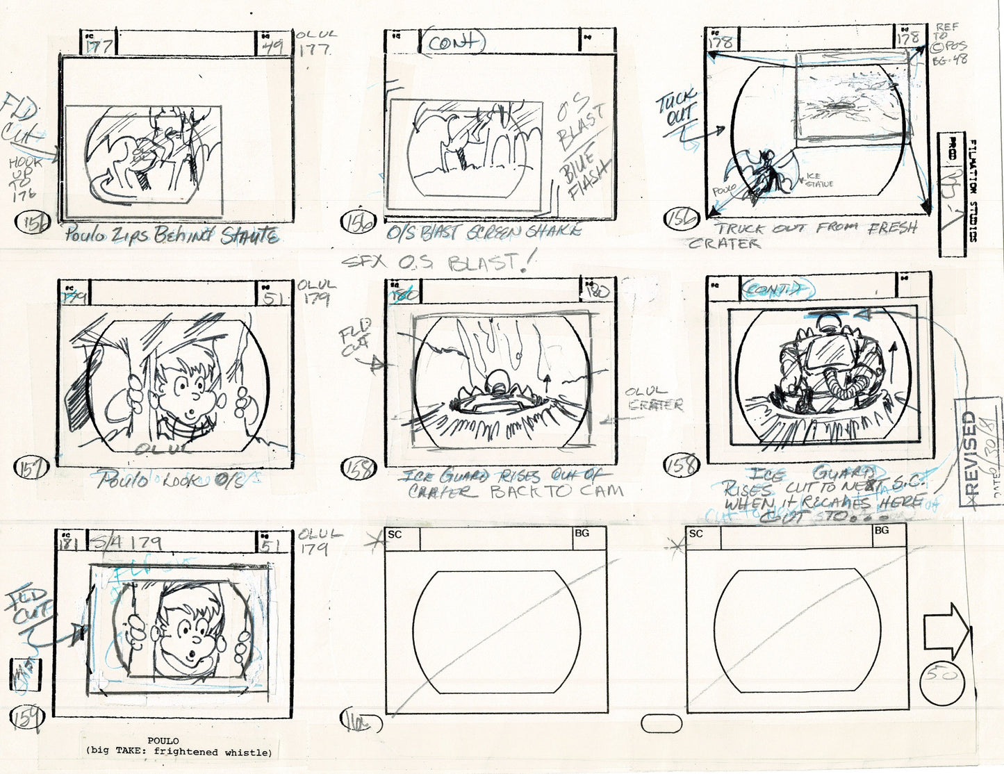 Blackstar 1981 Production Animation Storyboard Page Filmation A-041