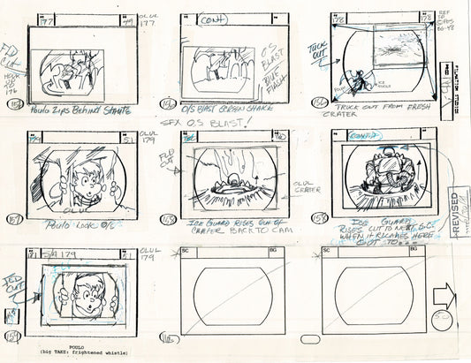 Blackstar 1981 Production Animation Storyboard Page Filmation A-041