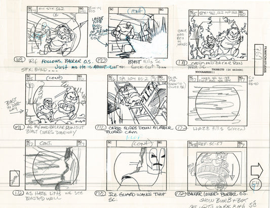 Blackstar 1981 Production Animation Storyboard Page Filmation A-045