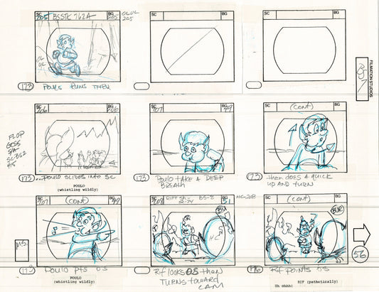 Blackstar 1981 Production Animation Storyboard Page Filmation A-047