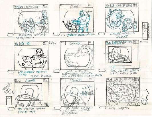 Blackstar 1981 Production Animation Storyboard Page Filmation A-048