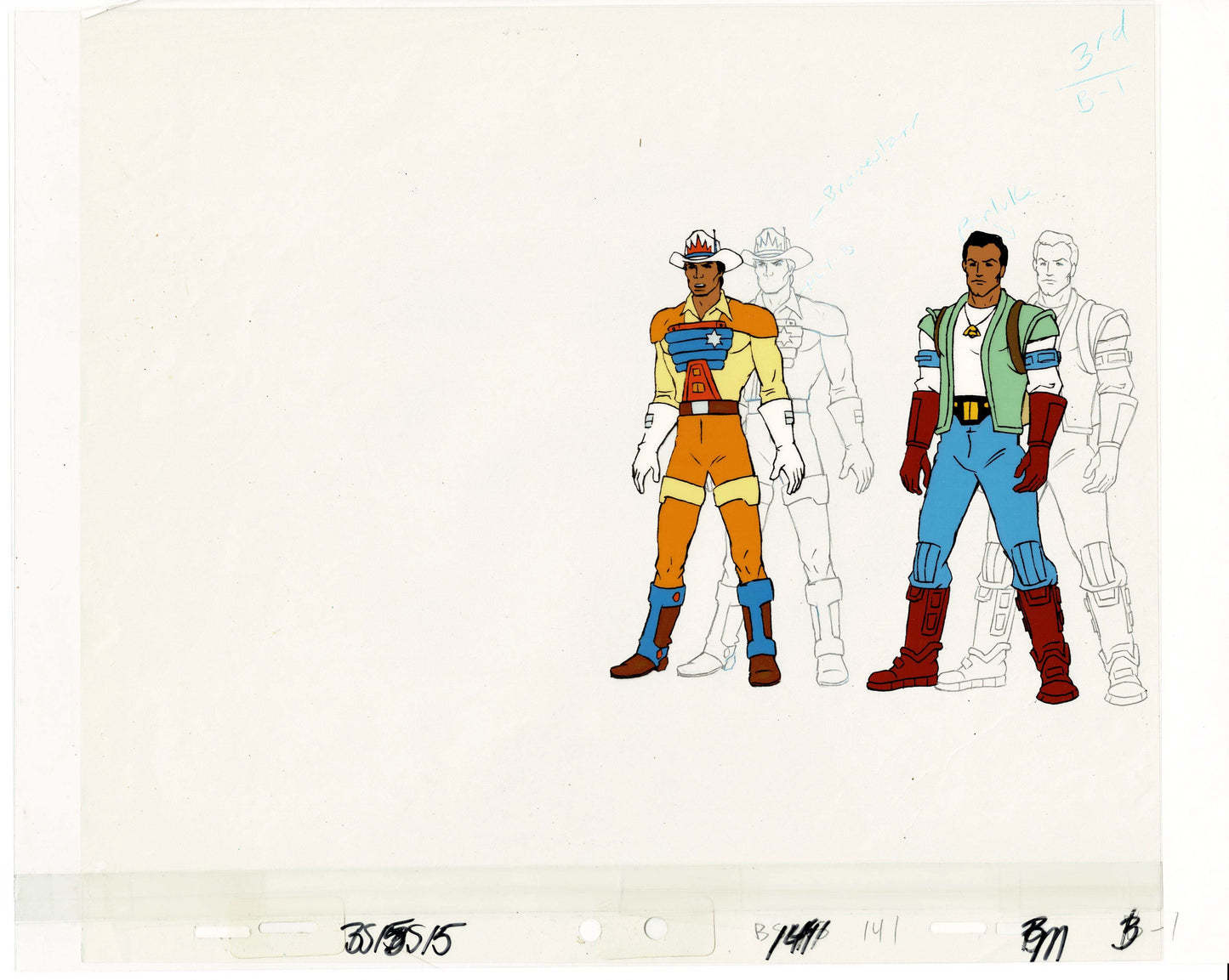 Bravestarr Animation Cartoon Production Cel and Drawing from Filmation 1987-8 D-bm13