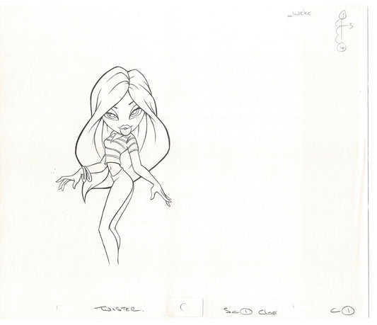 BRATZ Cloe Twister Commercial Production Animation Cel Drawing 2005 G-002