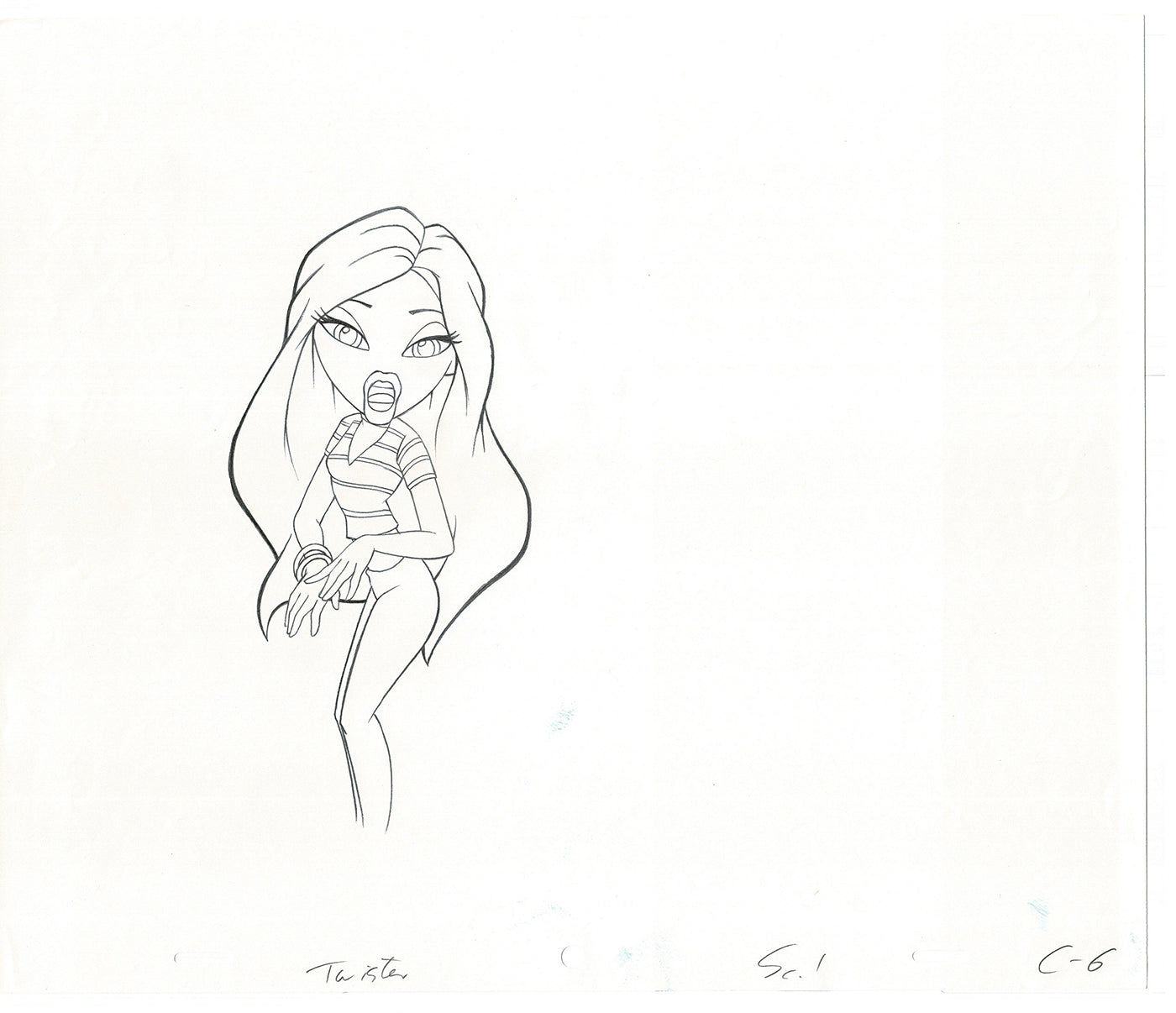 BRATZ Cloe Twister Commercial Production Animation Cel Drawing 2005 G-005