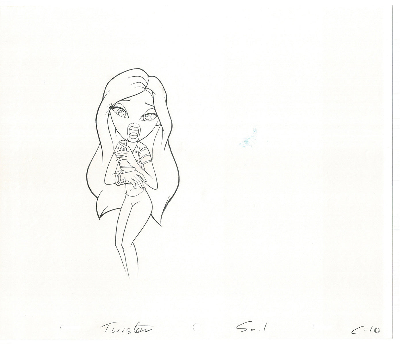 BRATZ Cloe Twister Commercial Production Animation Cel Drawing 2005 G-007