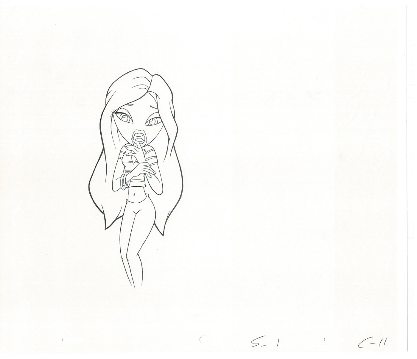BRATZ Cloe Twister Commercial Production Animation Cel Drawing 2005 G-008