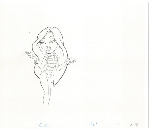 BRATZ Cloe Twister Commercial Production Animation Cel Drawing 2005 G-013