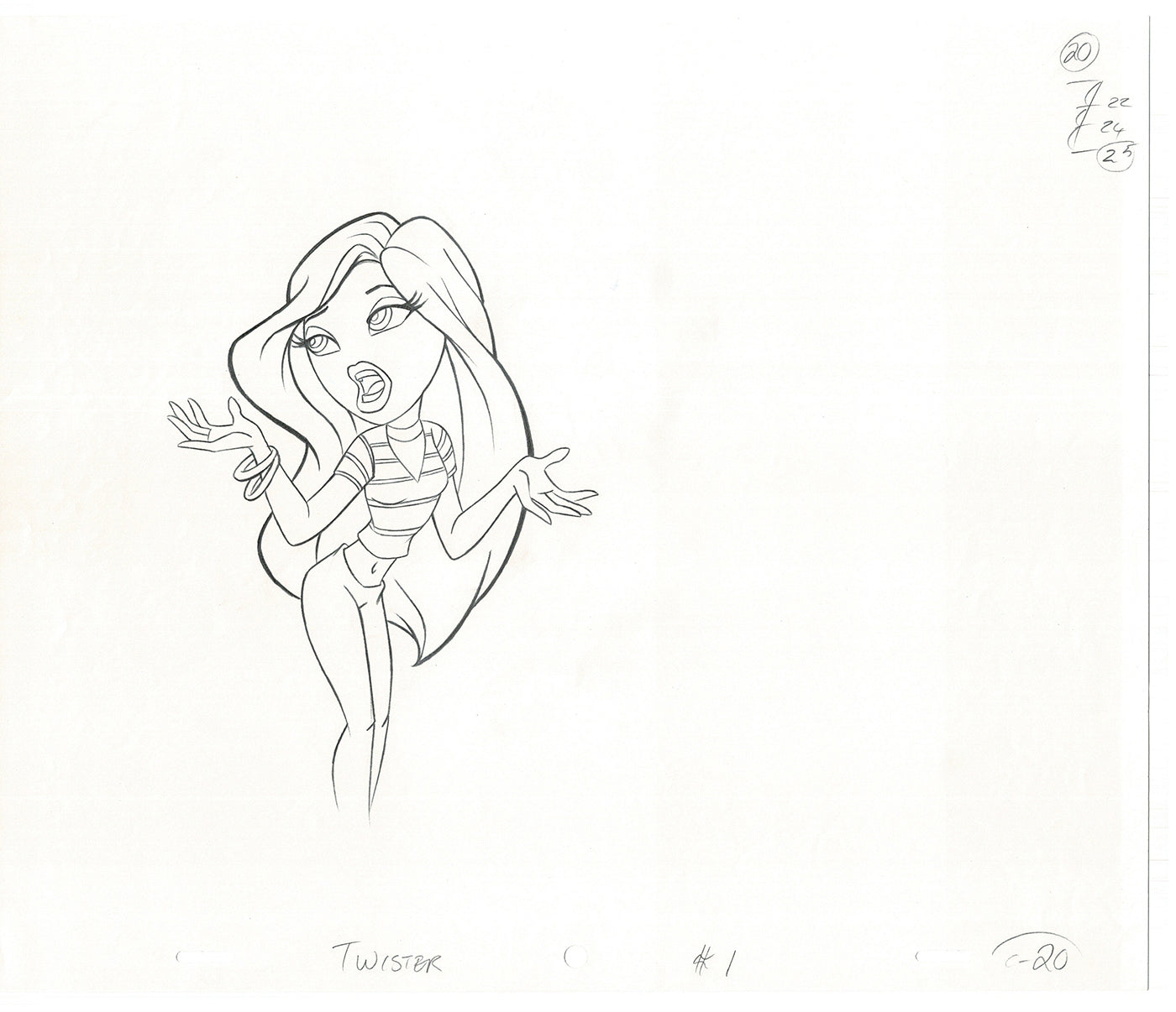 BRATZ Cloe Twister Commercial Production Animation Cel Drawing 2005 G-014