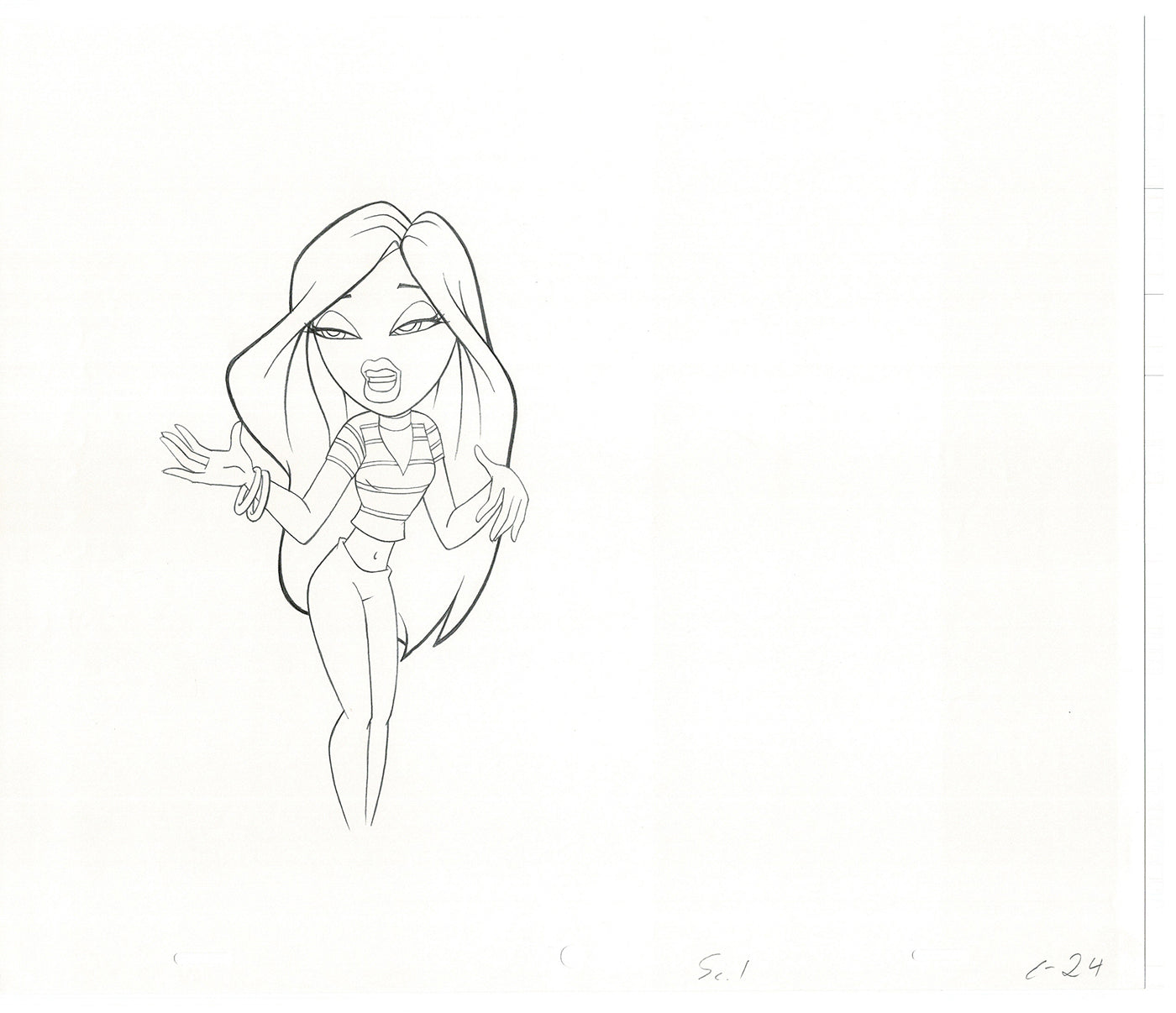 BRATZ Cloe Twister Commercial Production Animation Cel Drawing 2005 G-016