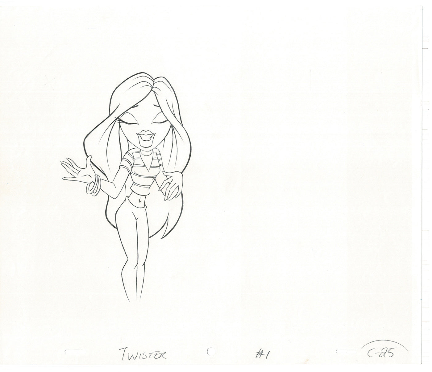 BRATZ Cloe Twister Commercial Production Animation Cel Drawing 2005 G-017