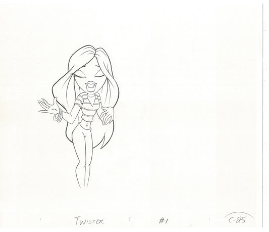 BRATZ Cloe Twister Commercial Production Animation Cel Drawing 2005 G-017