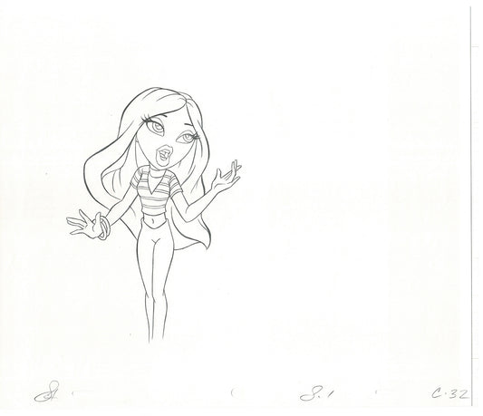 BRATZ Cloe Twister Commercial Production Animation Cel Drawing 2005 G-021
