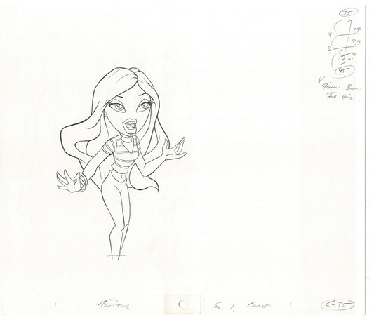 BRATZ Cloe Twister Commercial Production Animation Cel Drawing 2005 G-023