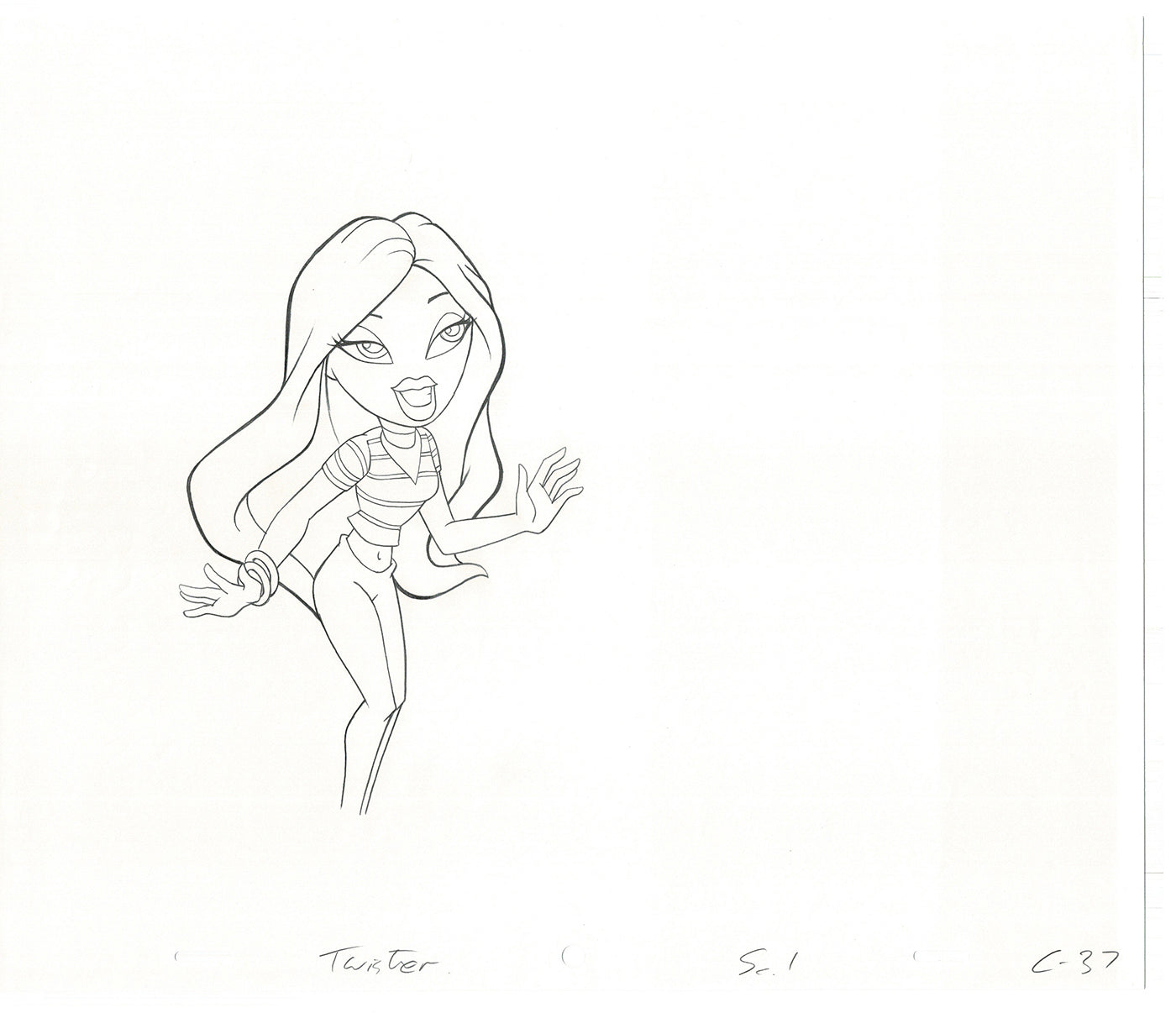 BRATZ Cloe Twister Commercial Production Animation Cel Drawing 2005 G-024