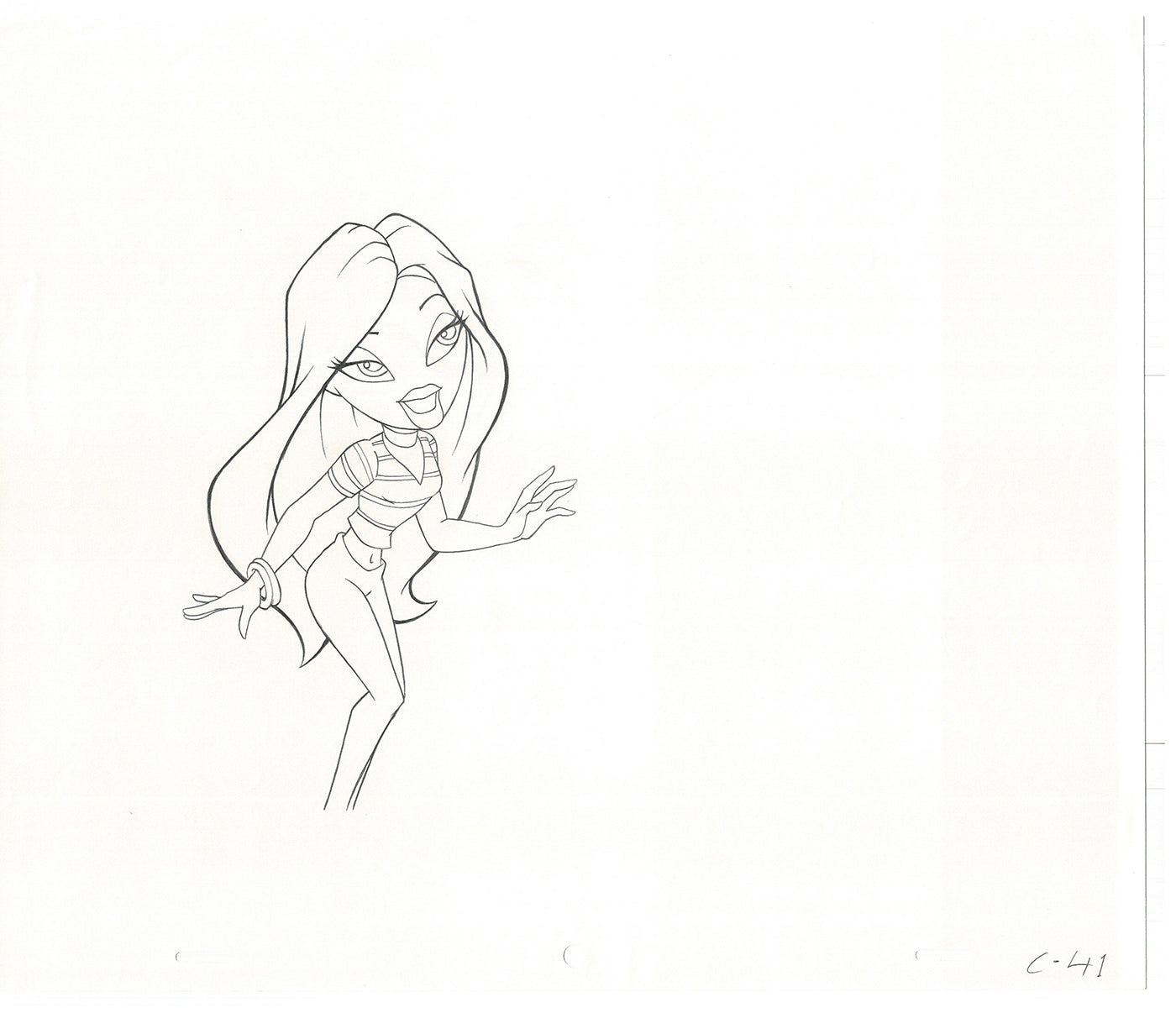 BRATZ Cloe Twister Commercial Production Animation Cel Drawing 2005 G-026