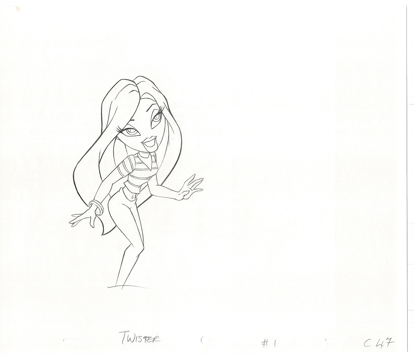 BRATZ Cloe Twister Commercial Production Animation Cel Drawing 2005 G-029