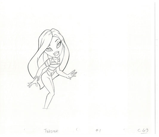 BRATZ Cloe Twister Commercial Production Animation Cel Drawing 2005 G-030