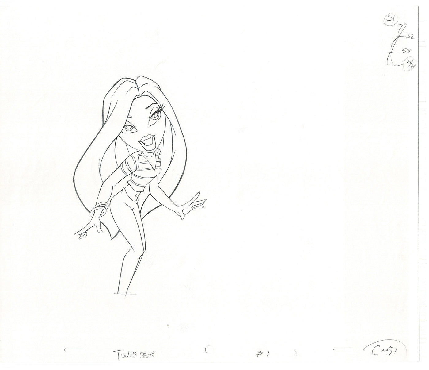 BRATZ Cloe Twister Commercial Production Animation Cel Drawing 2005 G-031