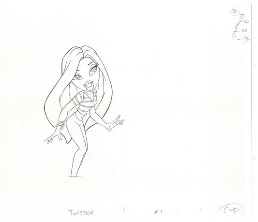 BRATZ Cloe Twister Commercial Production Animation Cel Drawing 2005 G-031