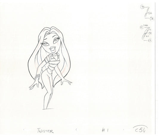 BRATZ Cloe Twister Commercial Production Animation Cel Drawing 2005 G-033