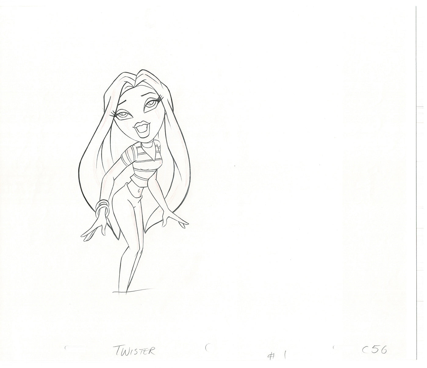 BRATZ Cloe Twister Commercial Production Animation Cel Drawing 2005 G-034