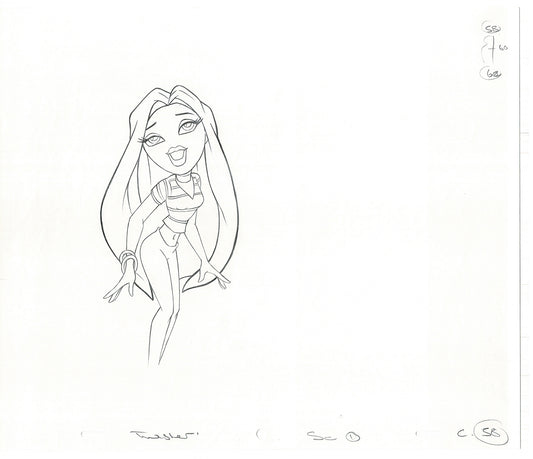BRATZ Cloe Twister Commercial Production Animation Cel Drawing 2005 G-035