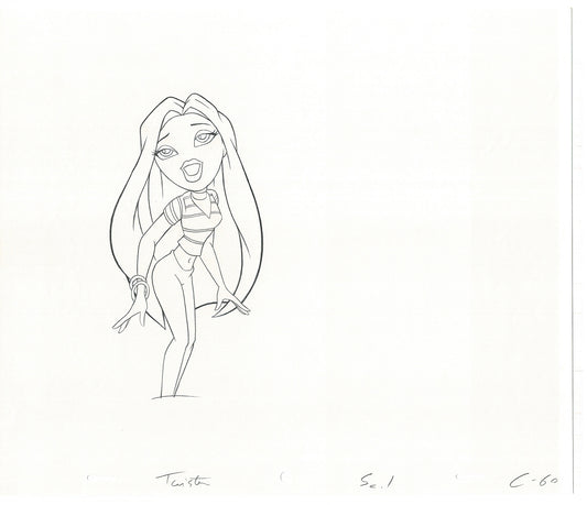 BRATZ Cloe Twister Commercial Production Animation Cel Drawing 2005 G-036