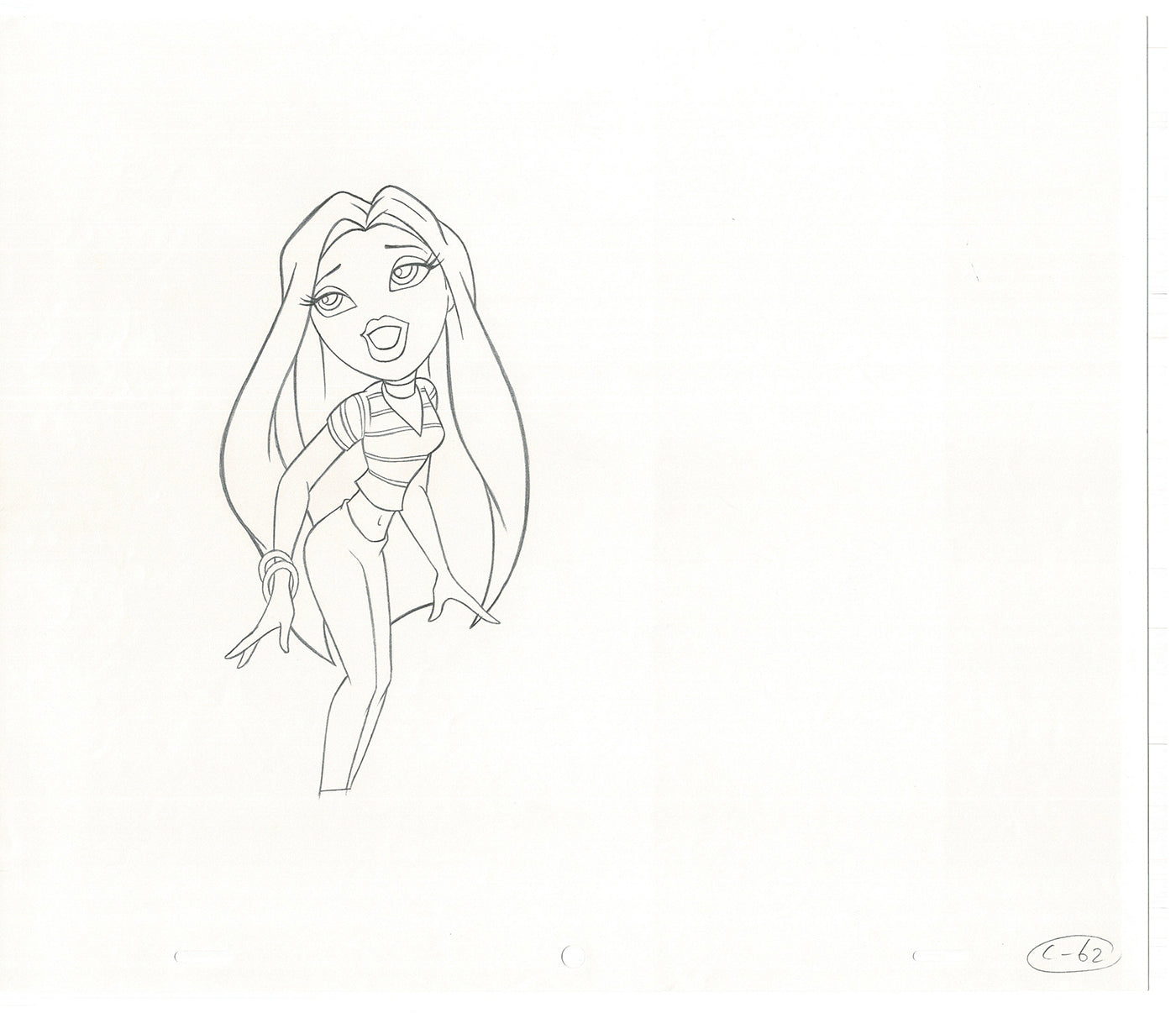 BRATZ Cloe Twister Commercial Production Animation Cel Drawing 2005 G-037
