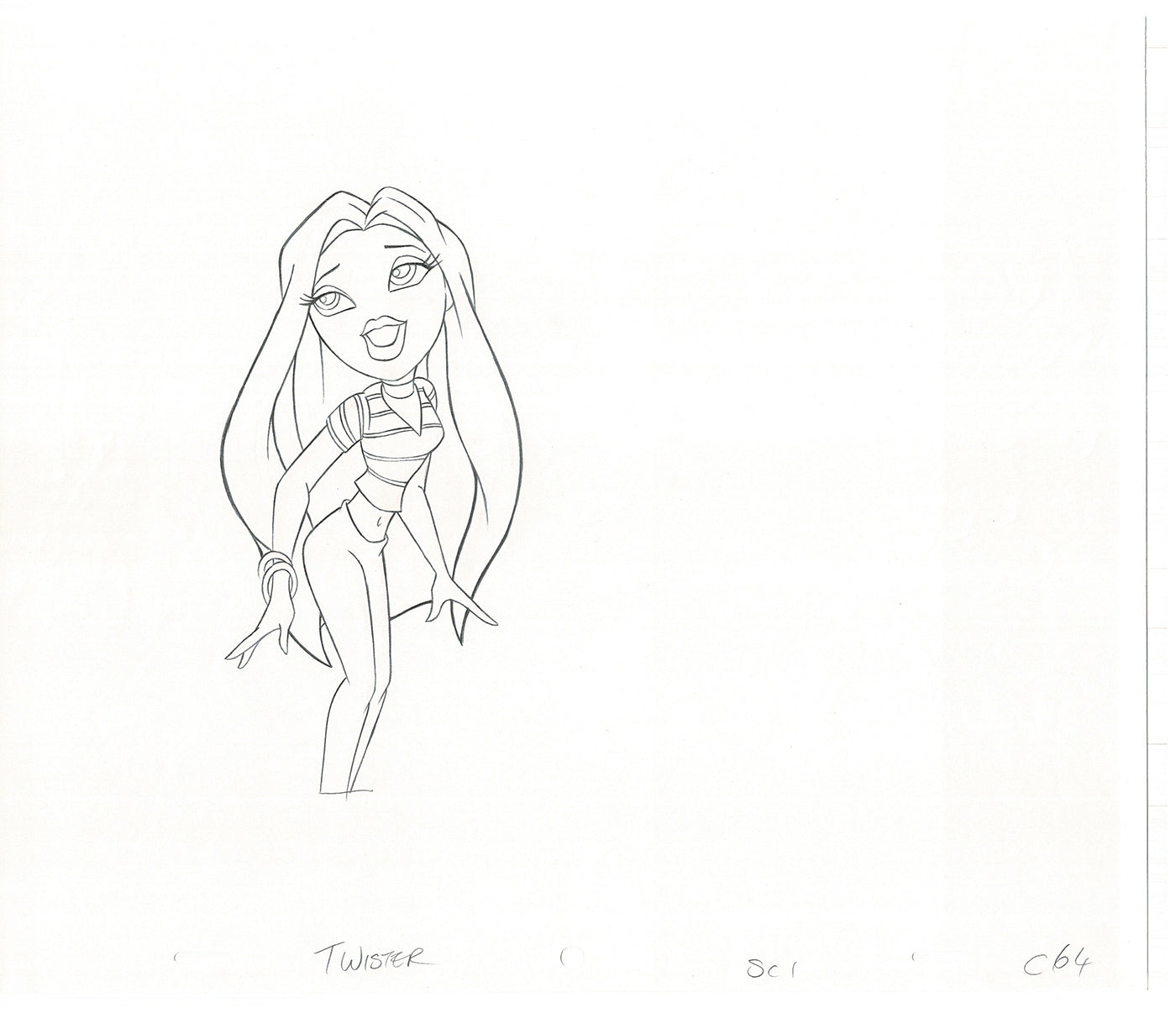 BRATZ Cloe Twister Commercial Production Animation Cel Drawing 2005 G-038