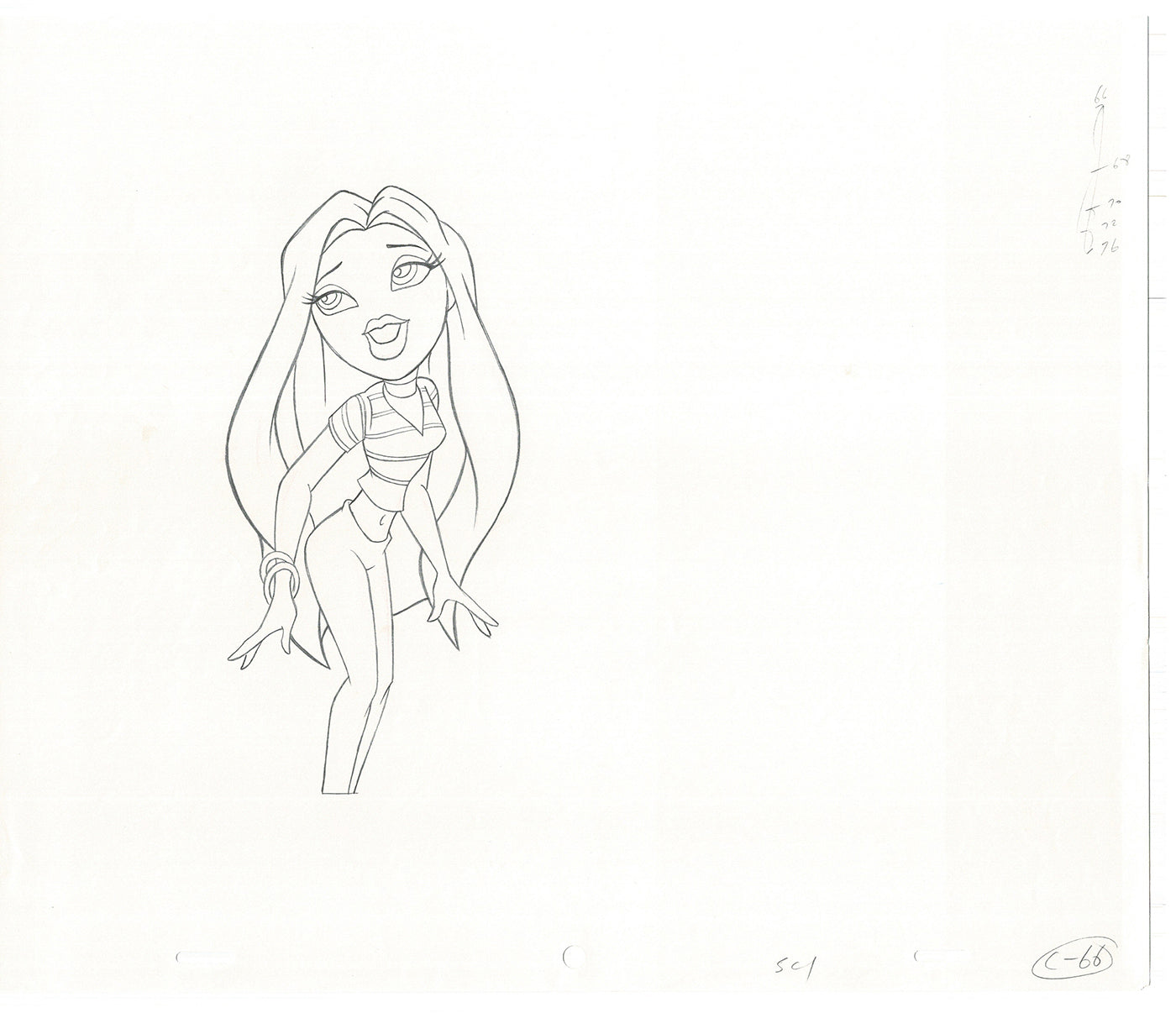 BRATZ Cloe Twister Commercial Production Animation Cel Drawing 2005 G-039