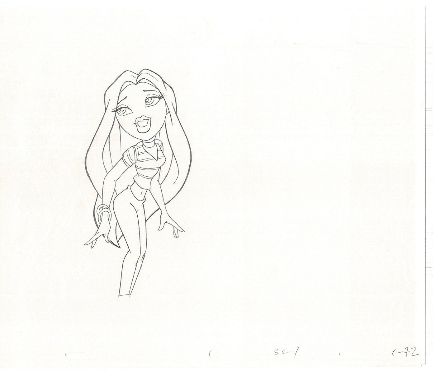 BRATZ Cloe Twister Commercial Production Animation Cel Drawing 2005 G-042