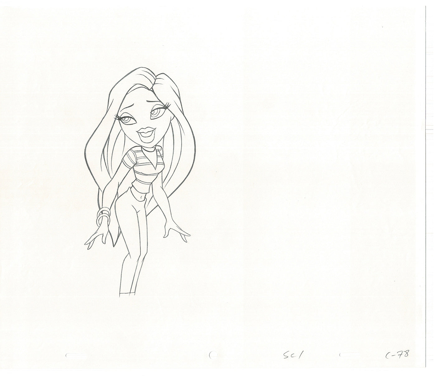 BRATZ Cloe Twister Commercial Production Animation Cel Drawing 2005 G-045