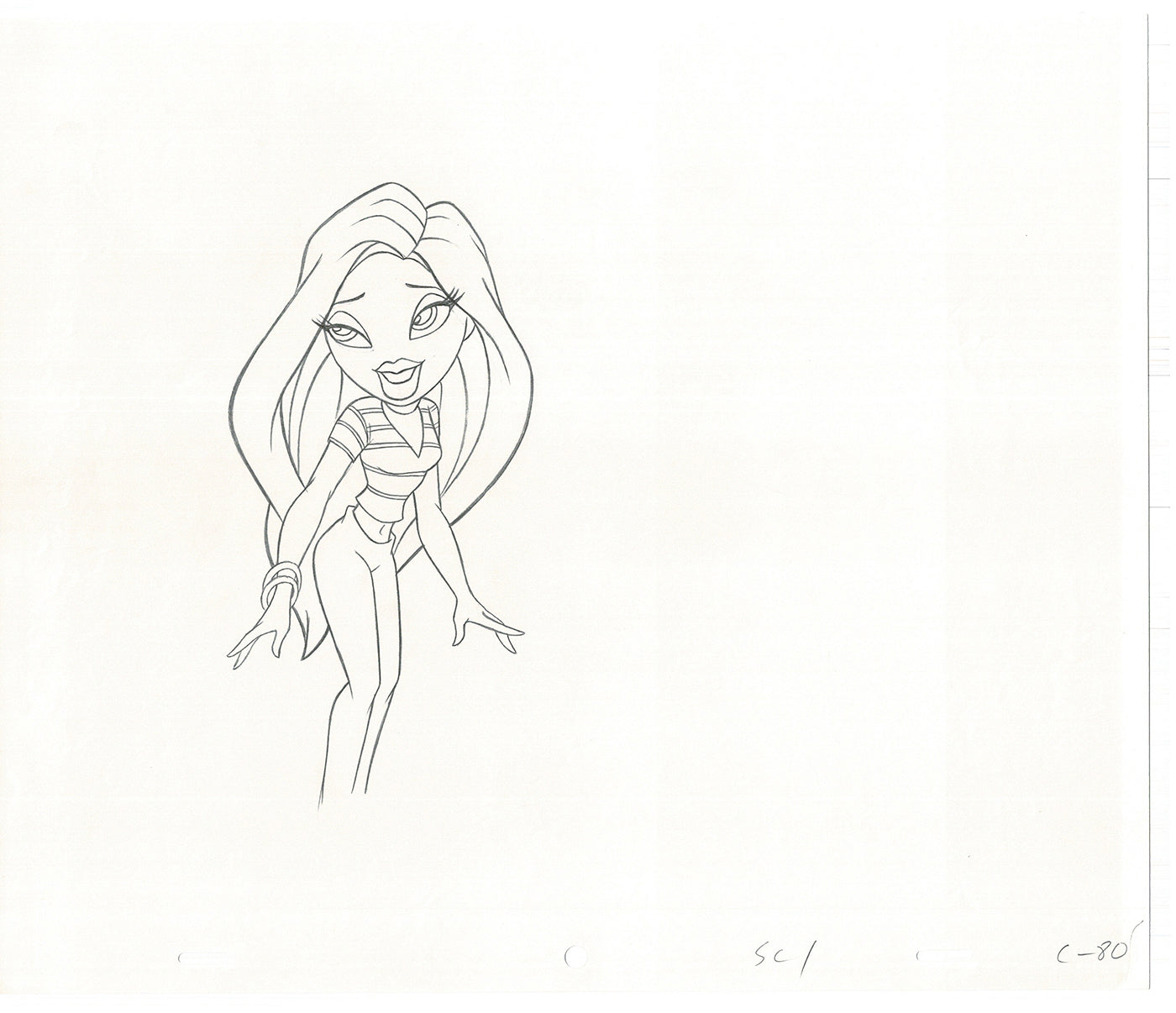 BRATZ Cloe Twister Commercial Production Animation Cel Drawing 2005 G-046
