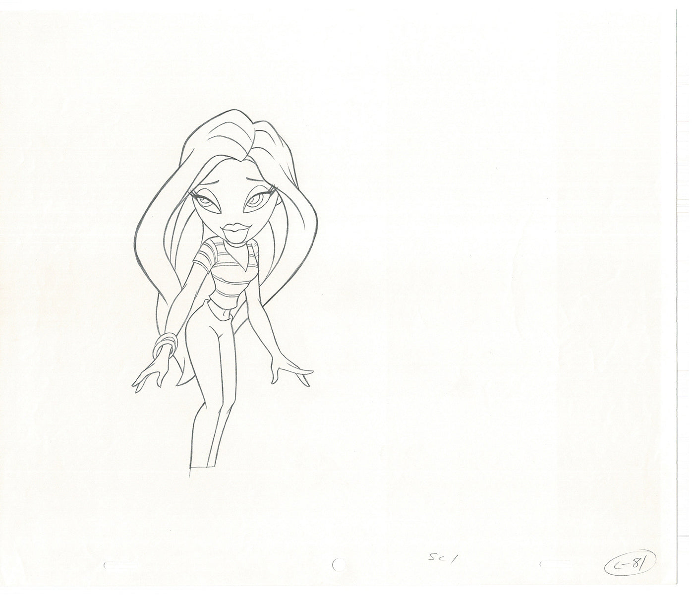 BRATZ Cloe Twister Commercial Production Animation Cel Drawing 2005 G-047