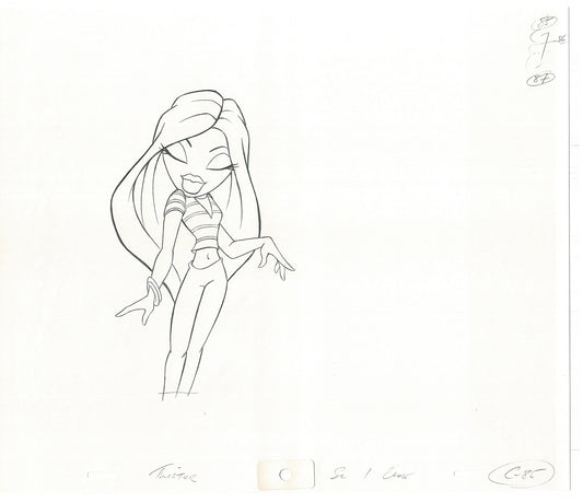 BRATZ Cloe Twister Commercial Production Animation Cel Drawing 2005 G-049