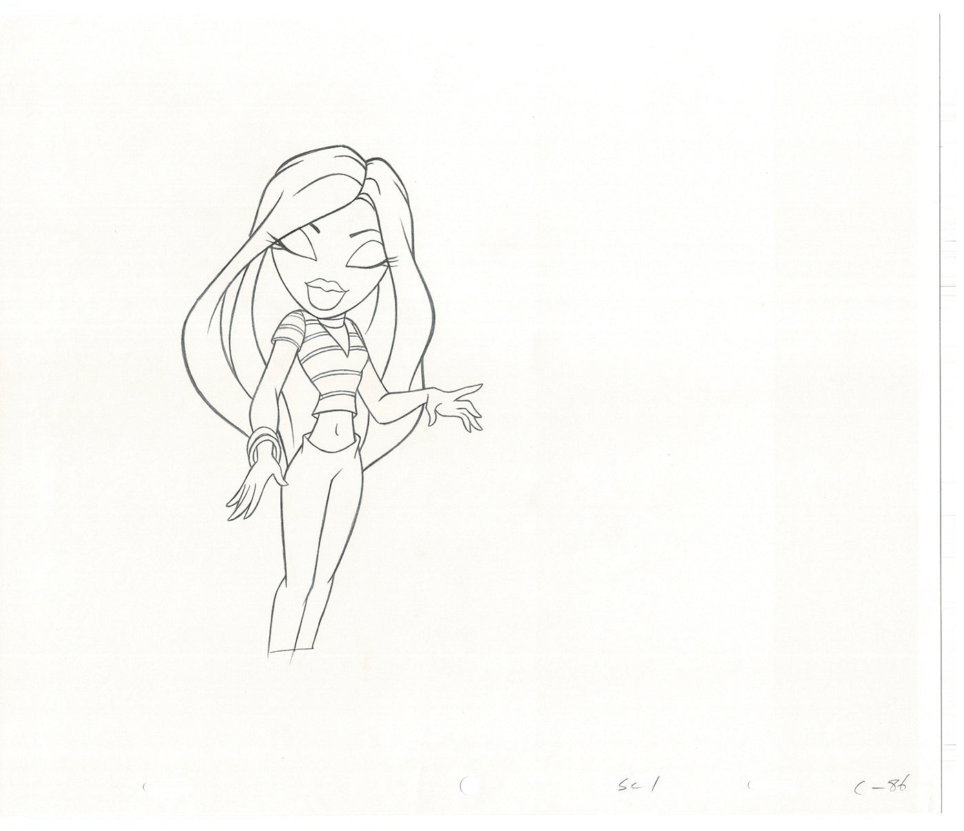 BRATZ Cloe Twister Commercial Production Animation Cel Drawing 2005 G-050