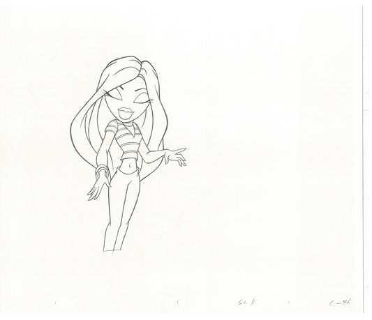 BRATZ Cloe Twister Commercial Production Animation Cel Drawing 2005 G-050