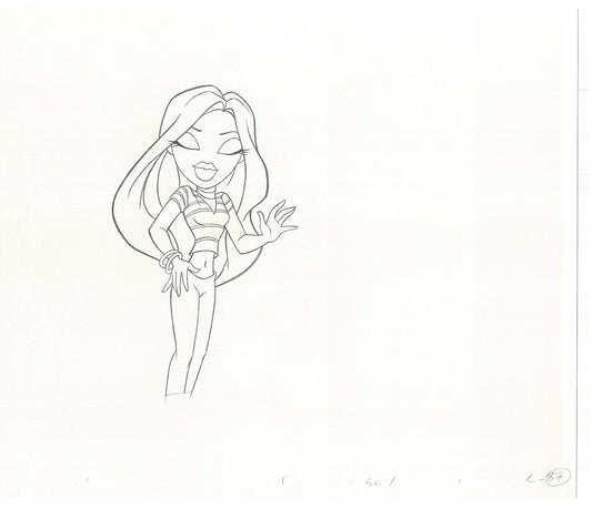 BRATZ Cloe Twister Commercial Production Animation Cel Drawing 2005 G-051
