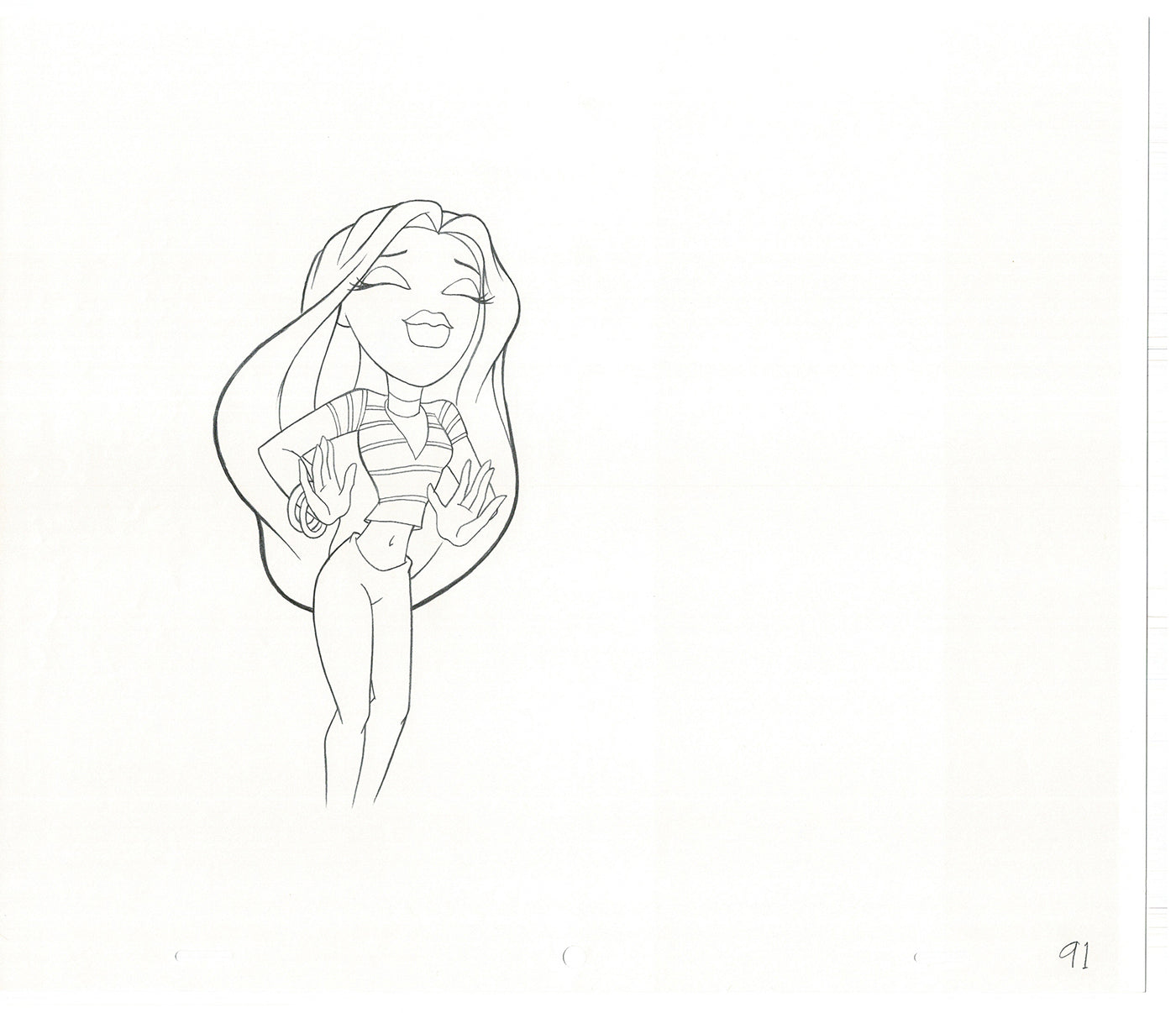 BRATZ Cloe Twister Commercial Production Animation Cel Drawing 2005 G-053