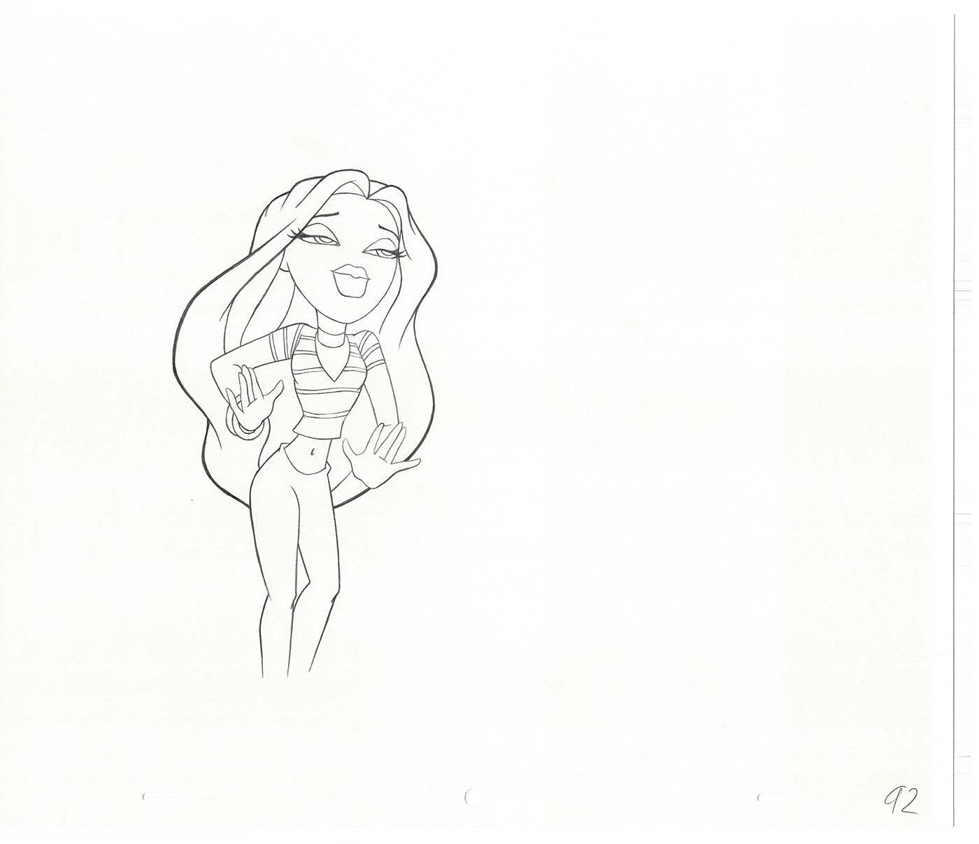 BRATZ Cloe Twister Commercial Production Animation Cel Drawing 2005 G-054